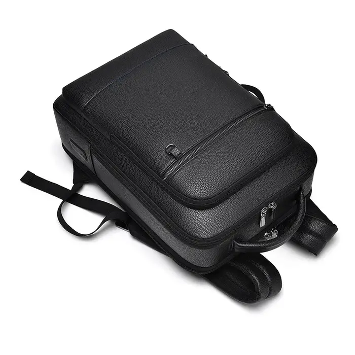 Sac à dos exécutif hommes sacoche en cuir PU USB charge porte-documents bureau voyage ordinateur portable