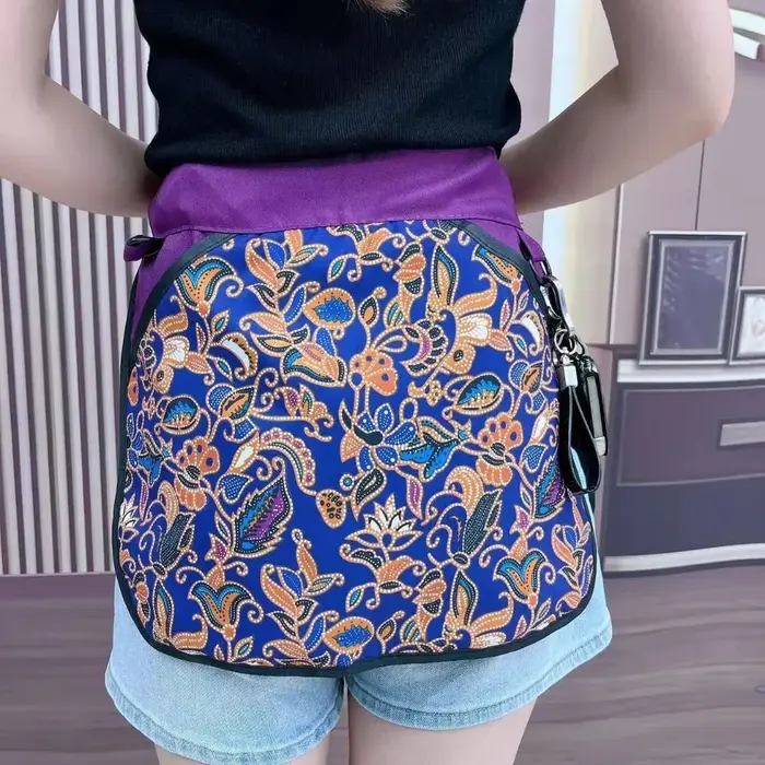 Sac banane portable à motif ethnique, imperméable, résistant à l'huile, avec ceinture réglable, tablier en polyester résistant aux taches
