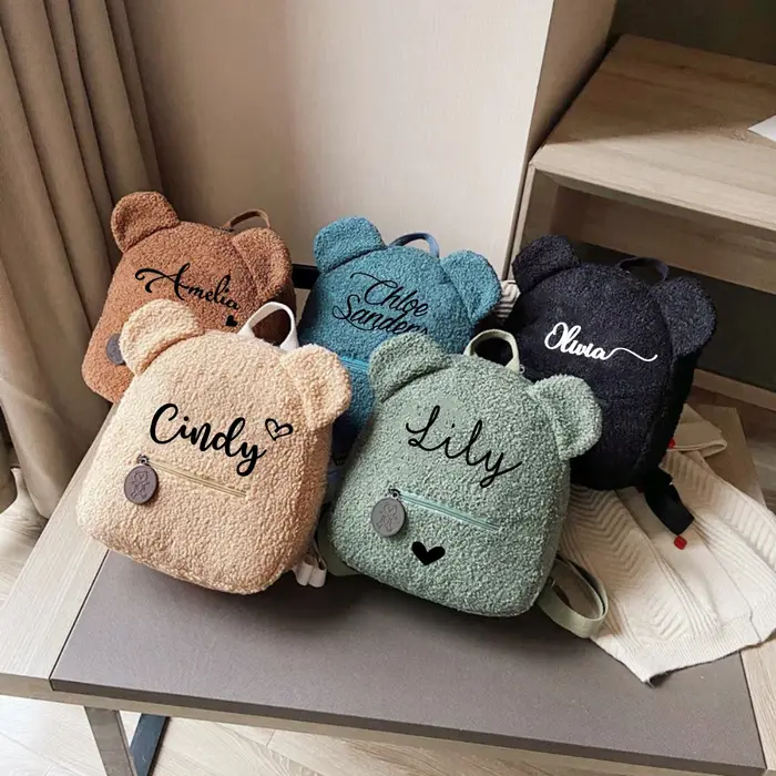 Sacs à dos ours personnalisés nom personnalisé PortableMini enfants voyage Shopping