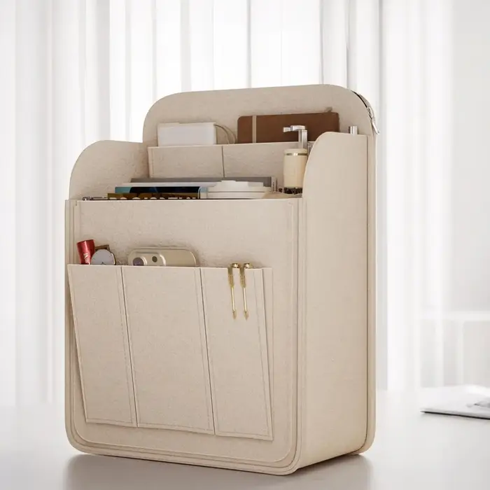 Sac intérieur multi-poches pour sac à dos, en fibre de laine durable, grande capacité, sac de rangement portable pour voyage, compatible Longchamp