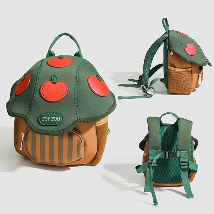 Sac à dos enfant mignon champignon pomme maternelle dessin animé rose Mini sac de voyage cartable cadeau préscolaire