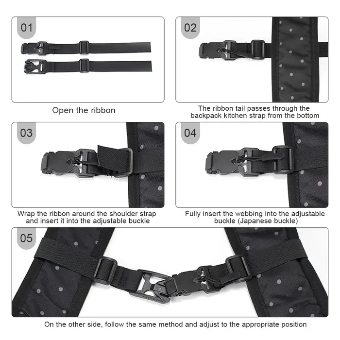 Sangle de poitrine pour sac à dos avec boucle magnétique