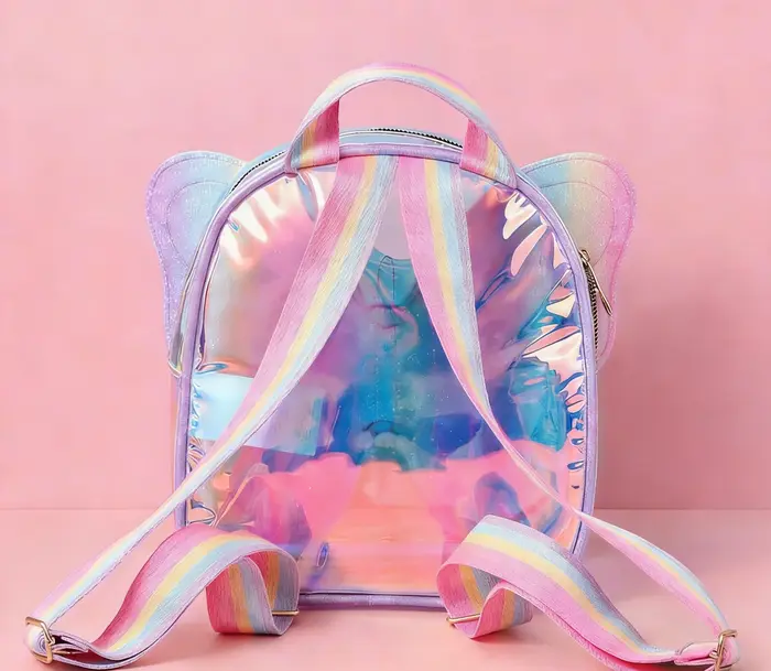 Sac à dos tendance pour filles, design papillon laser, mochila pour enfants