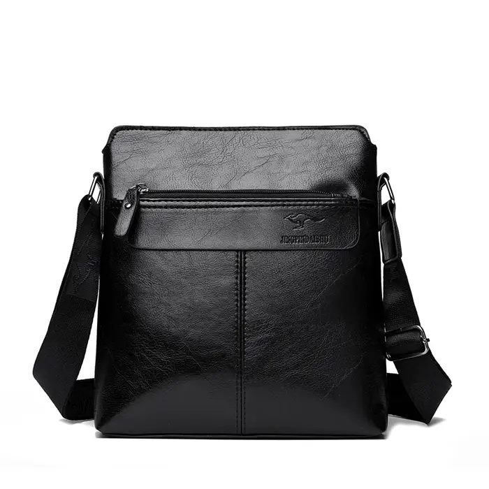 Sac à dos décontracté pour homme, sacoche bandoulière en cuir PU, multi-compartiments grande capacit