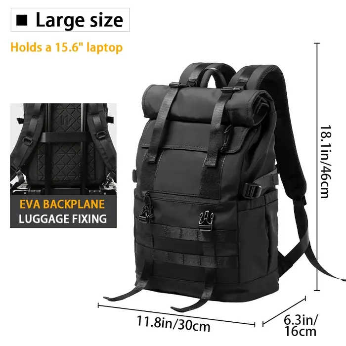 Sac à dos à roulettes pour hommes, résistant à l'eau extensible, sac à dos pour ordinateur portable 