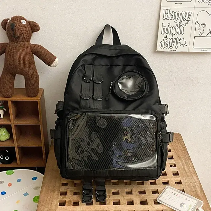 Sac d'école Style Collage pour adolescente Itabag Kawaii sac à dos Transparent amour coeur JK sac à dos femmes nouveau 2026 pochette d'ordinateur