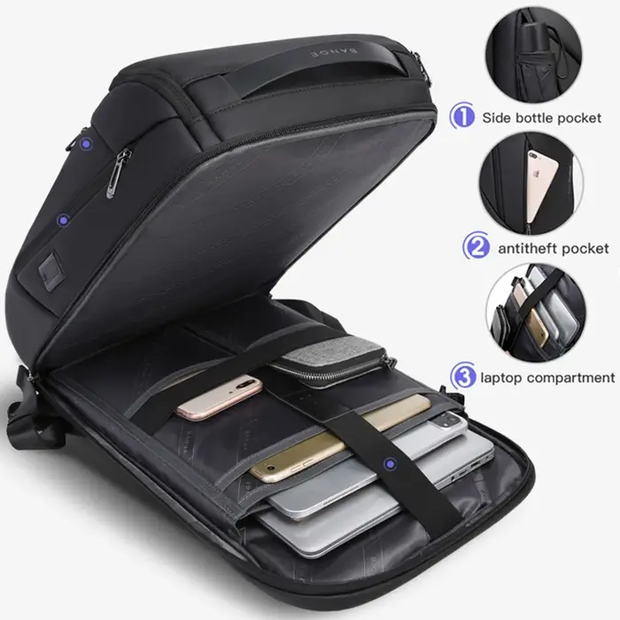 BANGE Anti-vol étanche sac à dos pour ordinateur portable 17 sac d'ordinateur voyage affaires randon