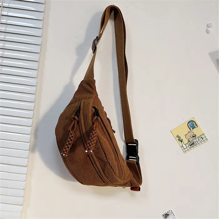 Sac Banane en Velours Côtelé pour Femme