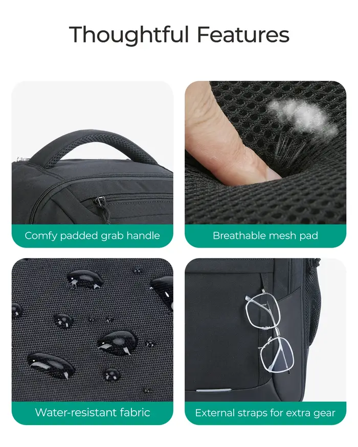 BAGSMART Sac à dos roulant pour ordinateur portable 17 pouces résistant à l'eau grande capacité 40L