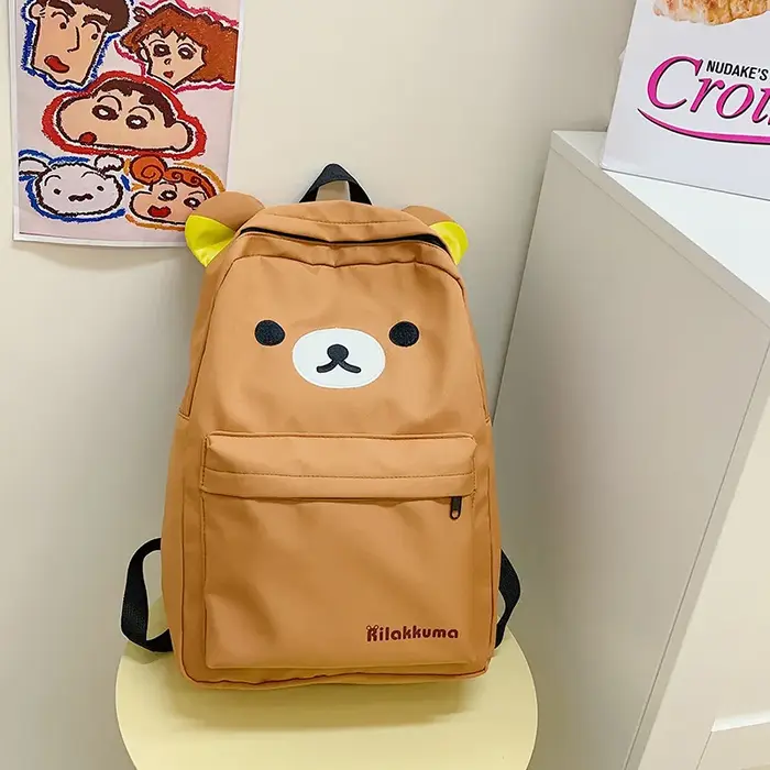 Chaud mignon ours Rilakkumas sac à dos grande capacité Anime dessin animé sac à dos élégant étudiant