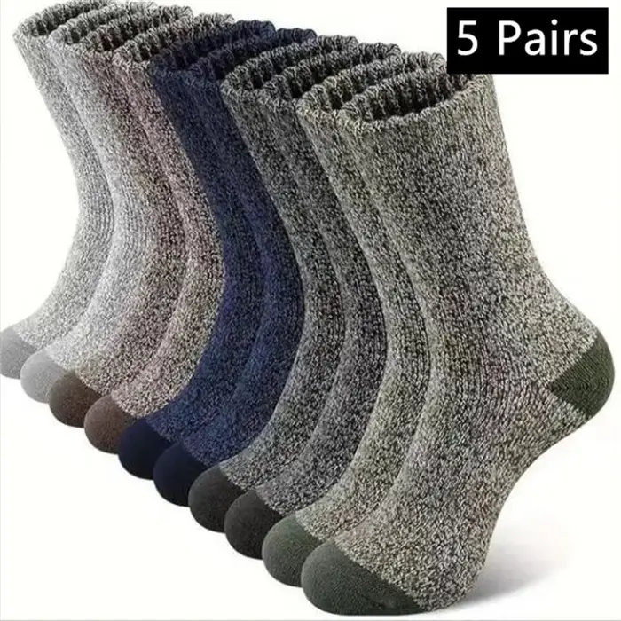 5 paires de chaussettes en laine mérinos pour hommes et femmes
