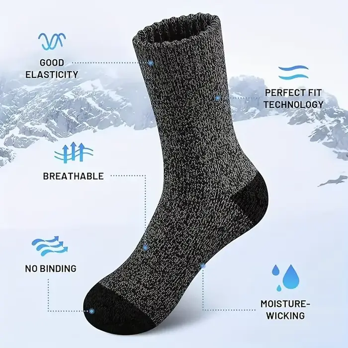5 paires de chaussettes en laine mérinos pour hommes