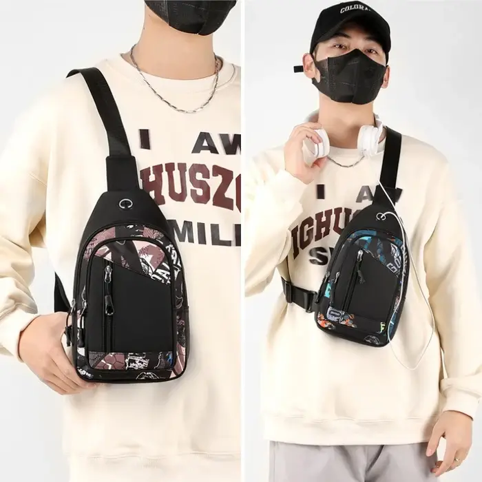 2 pièces/ensemble collège garçon sac à dos graffiti poitrine sac à dos ensemble lycée sac pour garçons 12 à 18 ans étudiant bookbag