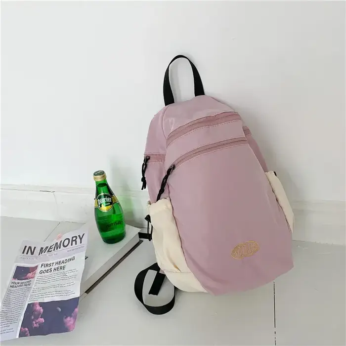 Sac à dos universitaire décontracté pour femme, sac à dos en nylon imperméable pour ordinateur porta