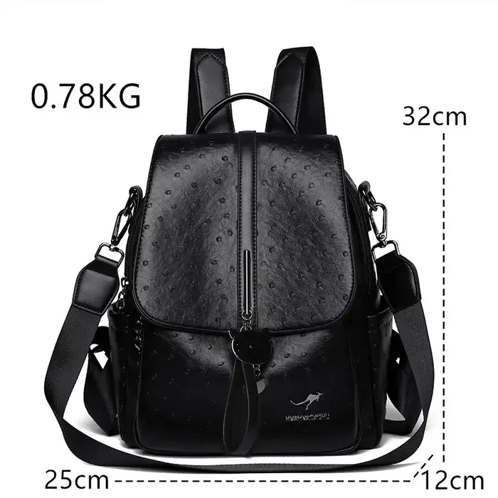 Sac à dos de marque authentique avec large sangle en cuir de haute qualité
