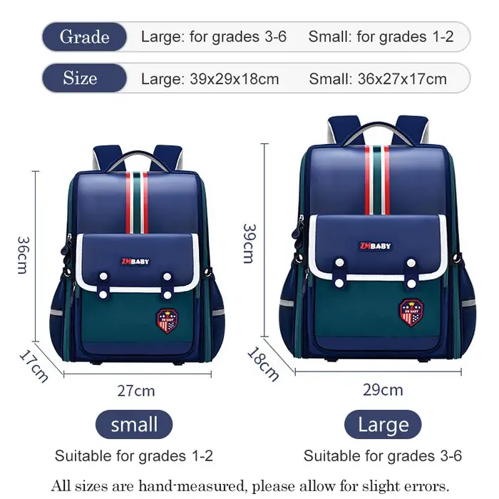 Sac à dos scolaire léger de style britannique pour garçons et filles