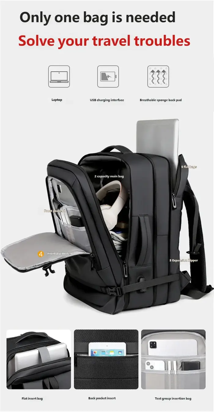 Sac à dos de voyage classique pour hommes