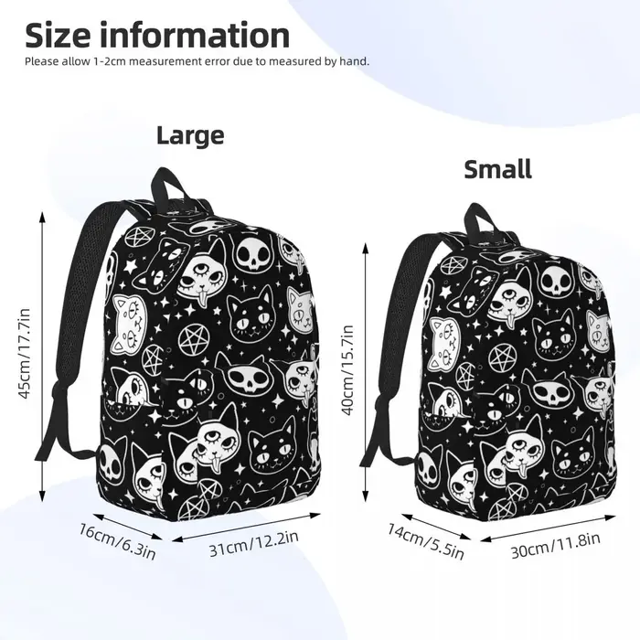 Sac à dos chat magique sorcellerie pour garçon et fille, sac à dos d'école pour enfants, sac de jour préscolaire primaire, cadeau