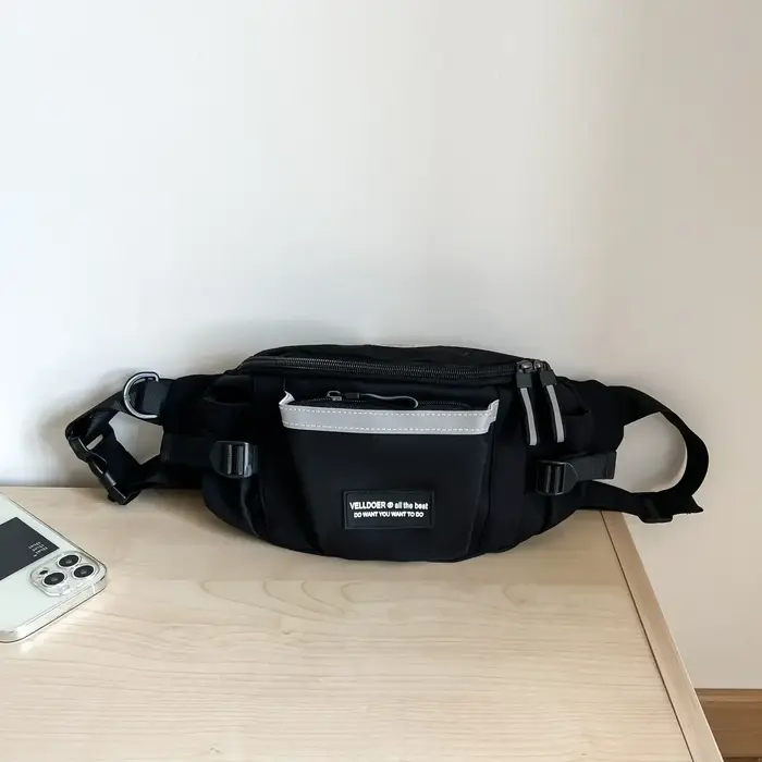 Sac de poitrine coréen Y2K pour étudiants, sacs de taille en Nylon avec fermeture éclair pour dames,