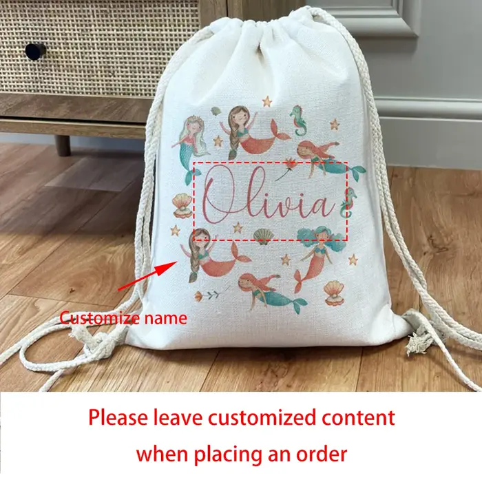 Sac à dos personnalisé avec cordon de serrage, sac de natation pour enfants, fête d'anniversaire, ré