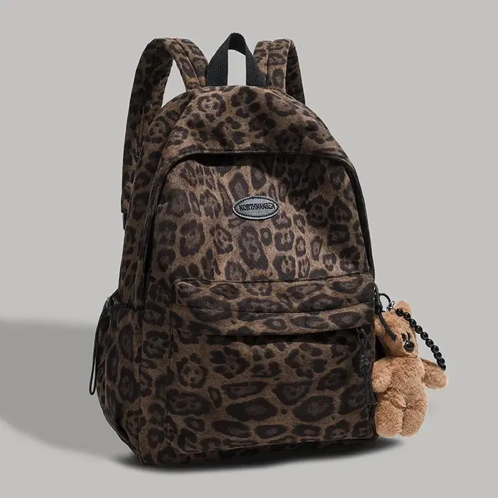 Sac à Dos Imprimé Léopard pour Femme, Cartable d'École pour Adolescentes, Garçons, Nouvelle Collecti