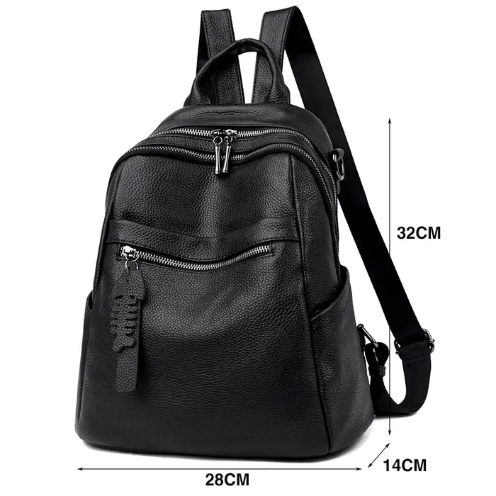 Sac à dos en cuir véritable pour femmes