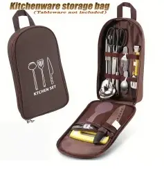 Sac de cuisine d'extérieur, sac de rangement pour le camping, pochette portable pour ustensiles de c