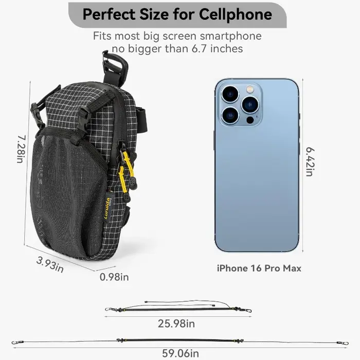 Pochette pour sangle de sac à dos - Pochette étanche pour téléphone