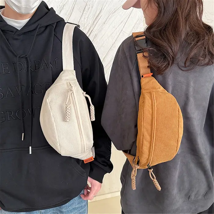 Sac Banane en Velours Côtelé pour Femme