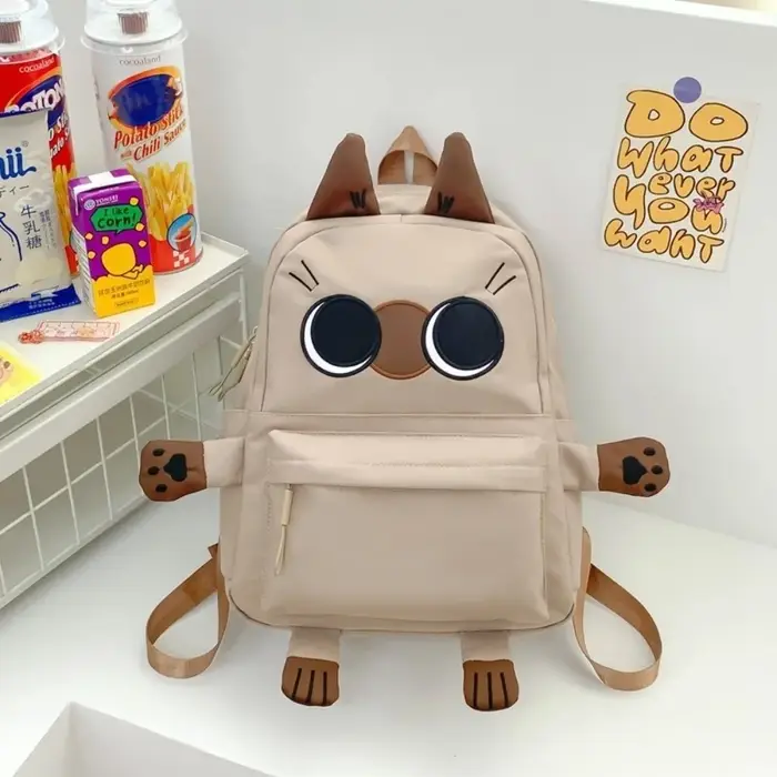 Sac à dos au design de chat mignon, imperméable, grande capacité, sacs d'école, sac à bandoulière Lolita