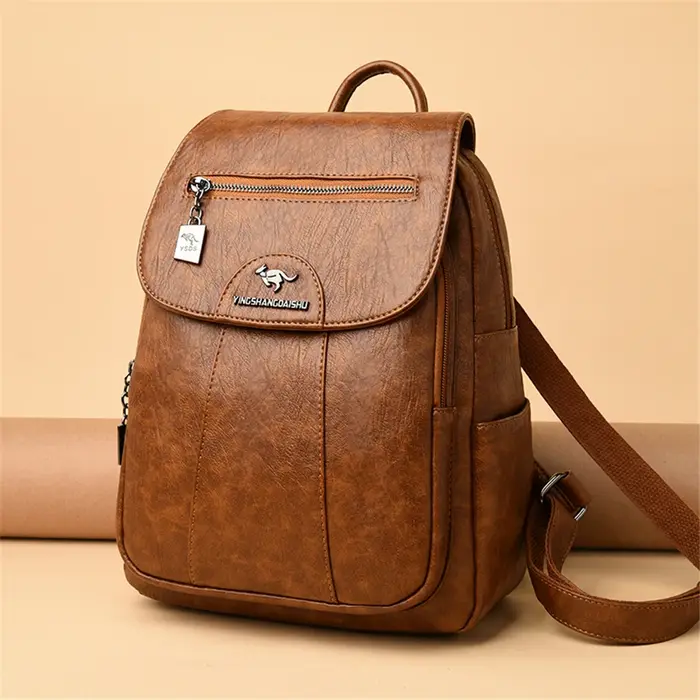 Sac à dos en cuir souple pour femmes