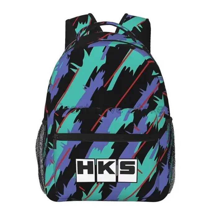 HKS modèle rétro sac à dos pour hommes femmes adolescent étudiant randonnée voyage sac à dos JDM dérive Turbo voiture ordinateur portable sacs en toile