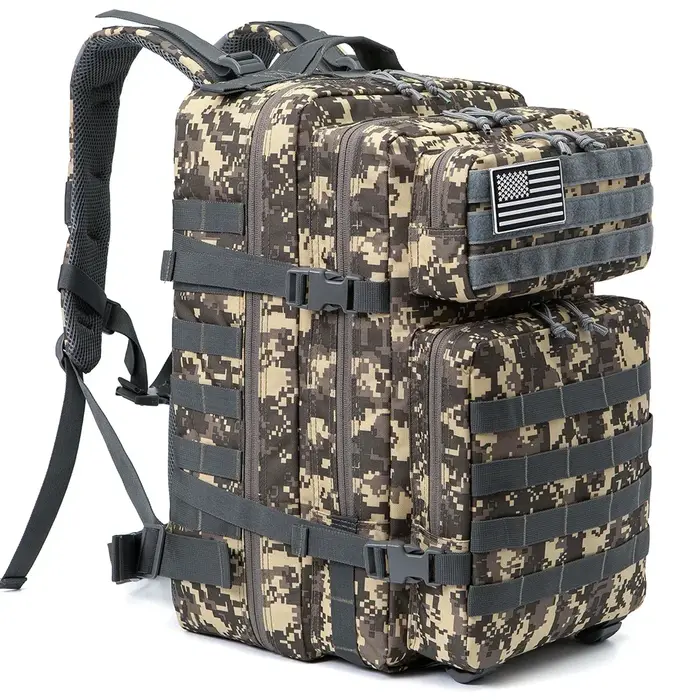 Sac à dos de style fitness 45L pour hommes/femmes, sac à dos tactique, sac de survie Molle, sac à do