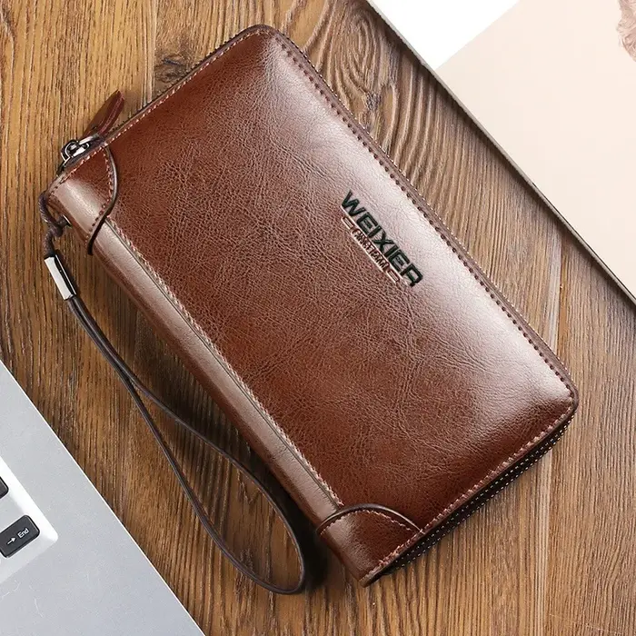 Weixier sac pour hommes en cuir de cire d'huile enveloppé à la main sac