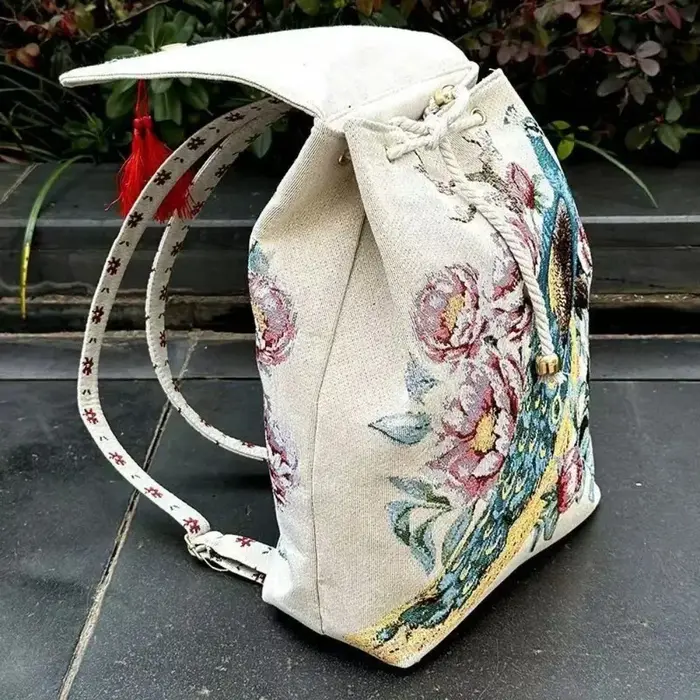 Sacs à dos brodés de style ethnique pour femmes