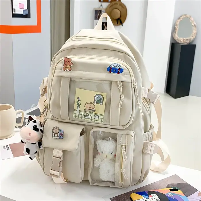 Sac à dos pour filles, sacs d'école mignons pour étudiants et adolescents, poches pour femmes, sac à