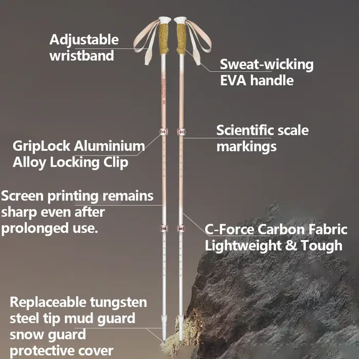 Naturehike – canne de Trekking pliante en Fiber de carbone