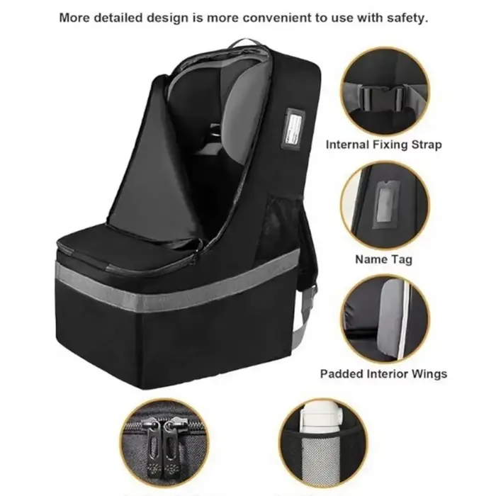 Sac de voyage pliable pour siège auto avec sangles pour sac à dos – Conception résistante à l'eau