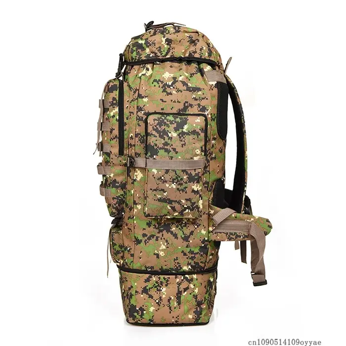 Sac tactique 70L, grande capacité, camouflage, sac à dos d'alpinisme, imperméable, sac à dos d'escal