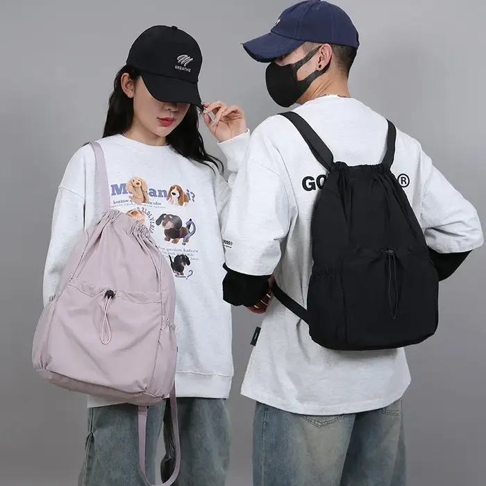 Sac à dos léger à cordon de serrage pour hommes et femmes