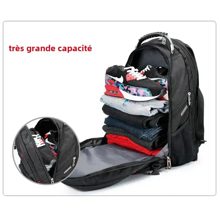 Sac à dos multifonctionnel suisse pour ordinateur portable 17 pouces