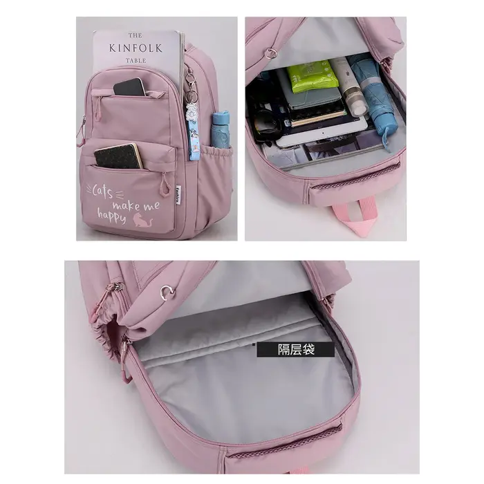 Fille sac d'école sac à dos sac à dos pour adolescent femmes enfants femme rose cartable primaire haute sac à dos