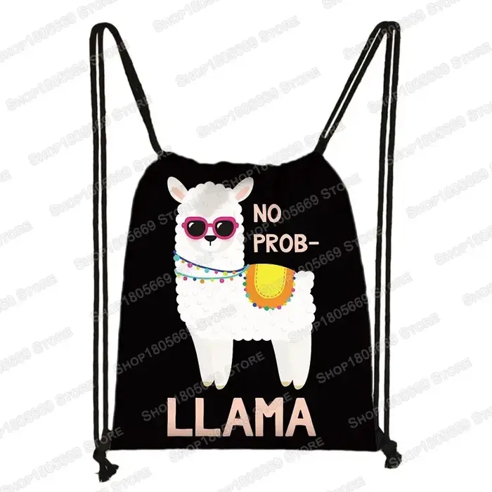 Sac à dos en toile Softback Lama pour femmes, sacs de voyage pour garçons et filles, sac de rangemen