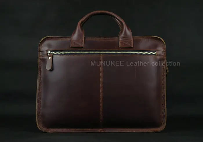 Porte-documents de luxe en cuir véritable pour hommes