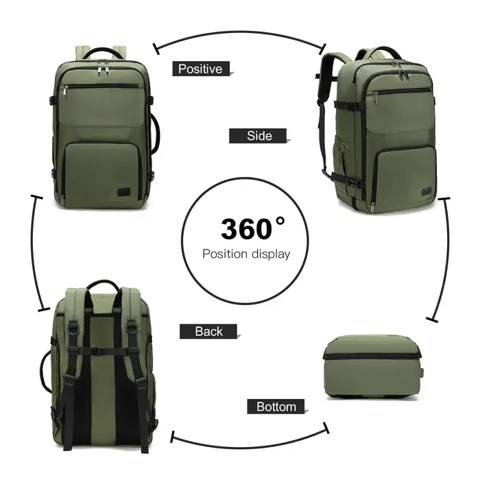 KONO Travel Backpack bagage à main | Imperméable et résistant aux avions | Protège-détons 38L |