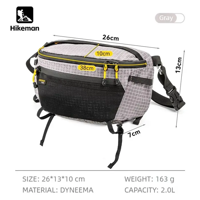 Hikeman 2.0 Sac de taille Dyneema imperméable UrltraLight multi-poches pour le cyclisme