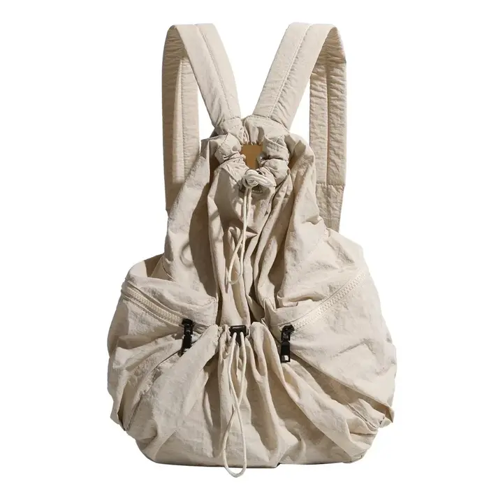 Mode froncé cordon sacs à dos pour femmes décontracté en Nylon dame Sac à dos léger étudiants Sac grande capacité Sac de voyage 2026