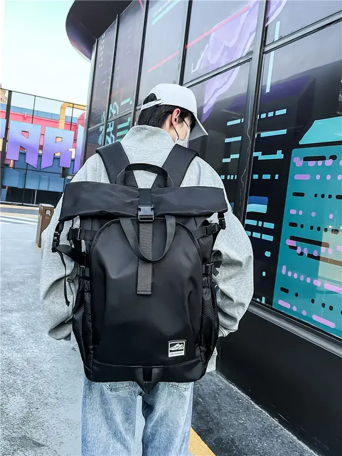 Sac à dos à enroulement pour hommes – Sac de sport et de fitness avec compartiment à chaussures