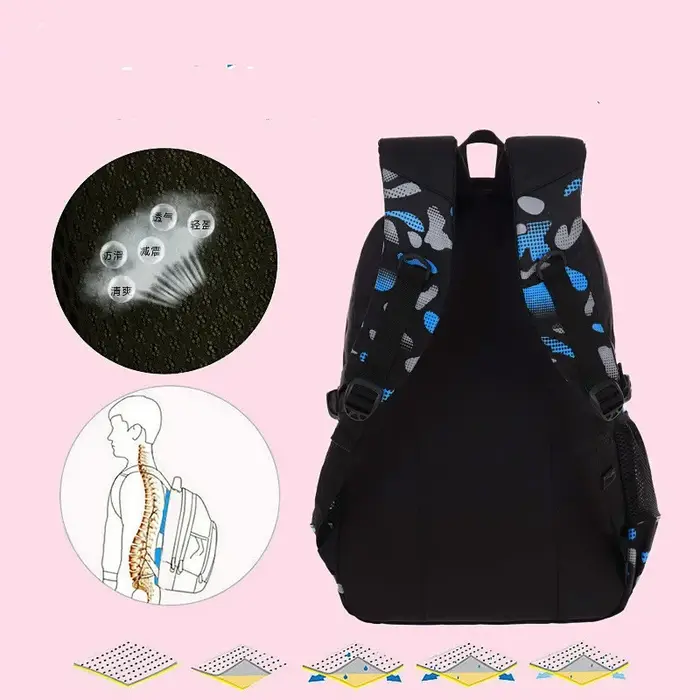 SR-Sac à Dos d'École Primaire Étanche pour Garçon, Cartable de Livres, Orth4WD