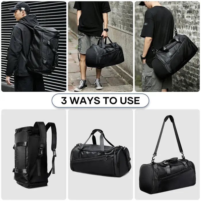 Sac de sport sac polochon de voyage avec poche humide et compartiment à chaussures pour hommes femme